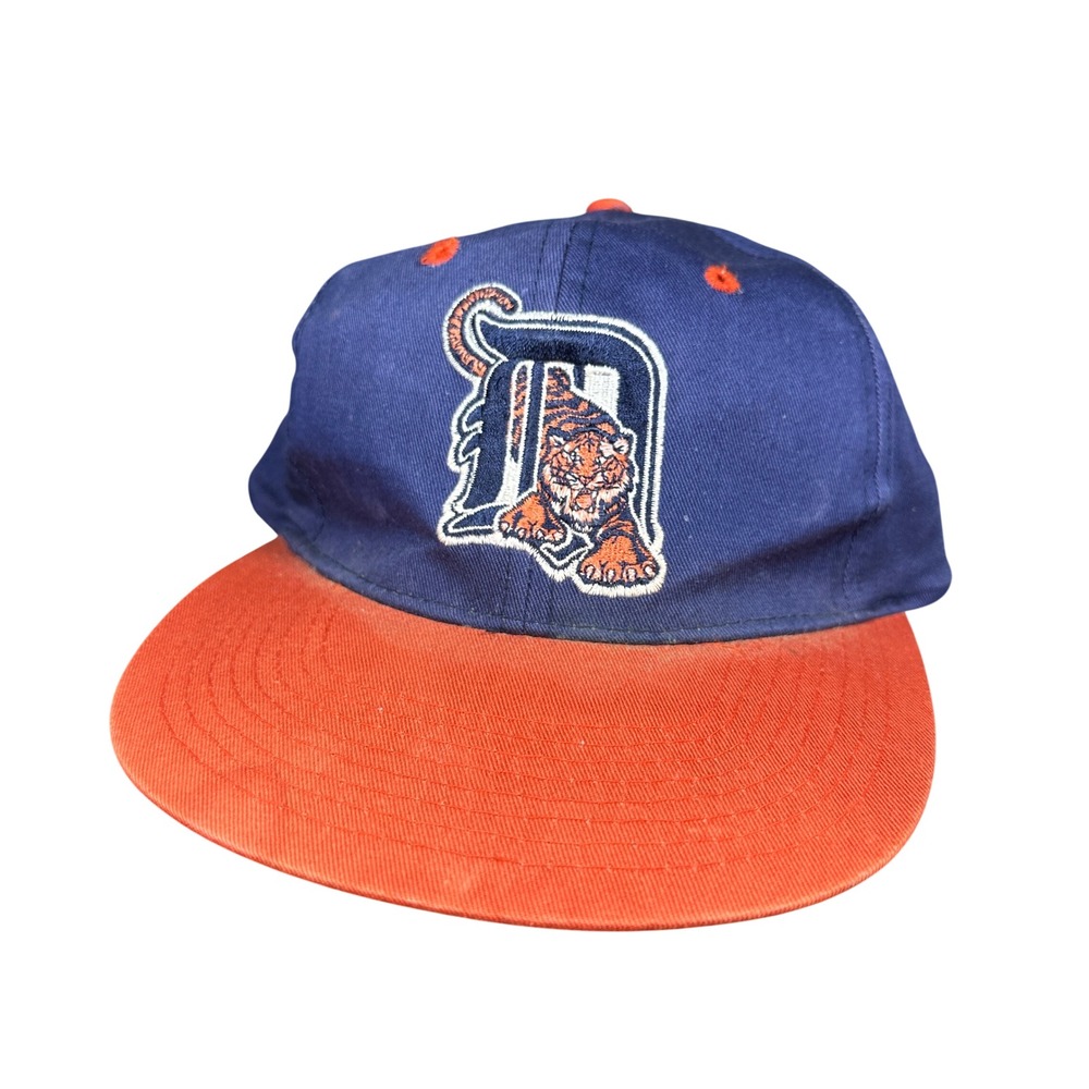 Vintage Detroit Tigers Hat Signatures Sportswear Snapback MLB Navy Orange